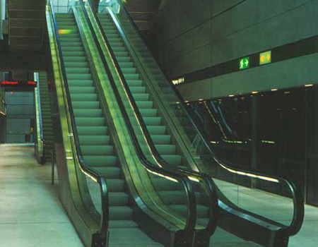 A koppenhágai új metróvonal egyik állomásának mozgólépcsője